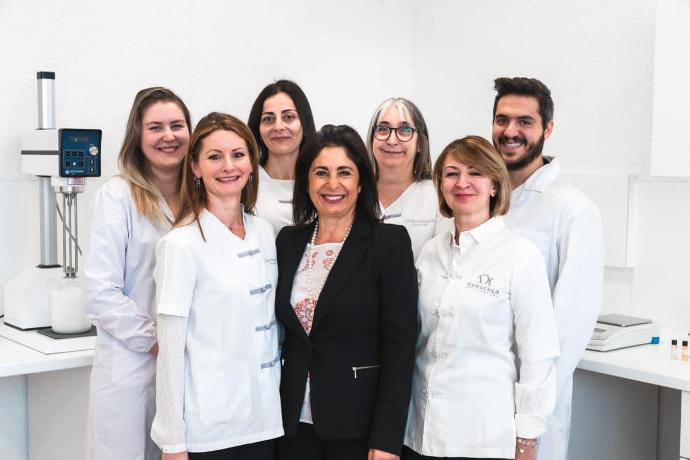 The laboratory team embodies Dr Burgener